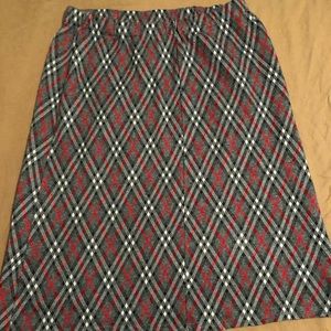 Plaid knee length skirt